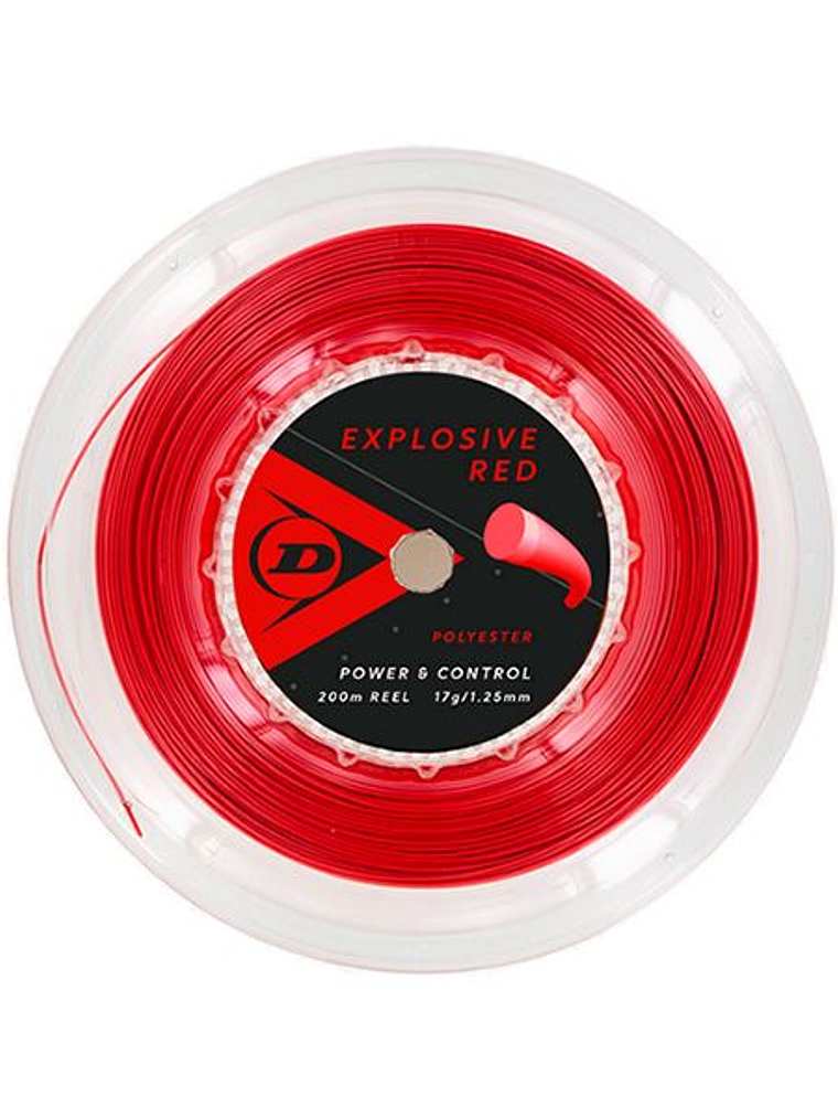 Corda Ténis Dunlop Red 17G Rolo 200m (Vermelho,1.25mm) 1
