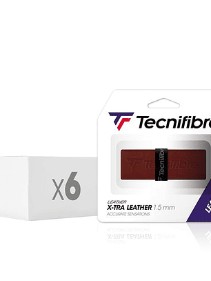 Grip de Ténis Tecnifibre LEATHER GRIP (caixa de 6 packs d'1 grip)