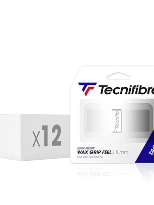 Grip de Ténis Tecnifibre WAX FEEL GRIP WHITE (caixa de 12 packs d'1 grip)