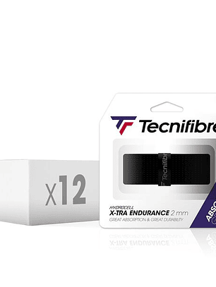 Grip de Ténis Tecnifibre X-TRA ENDURANCE NOIR caixa de 12 packs d'1 grip)