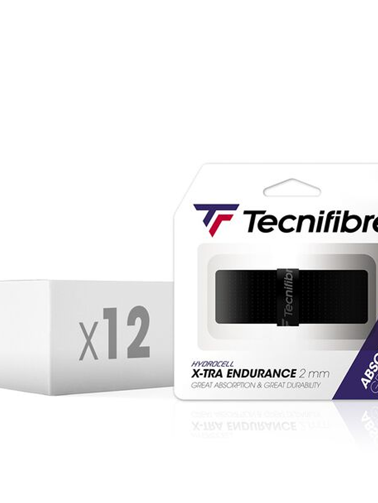 Grip de Ténis Tecnifibre X-TRA ENDURANCE NOIR caixa de 12 packs d'1 grip) 1
