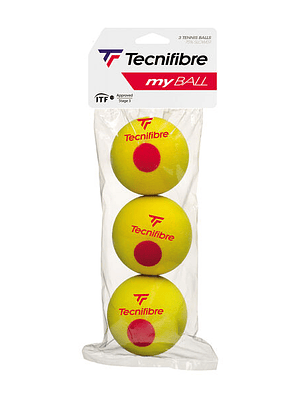 Bola de Ténis Tecnifibre MY BALL : SACHET DE 3 BALLES DE TENNIS MOUSSE