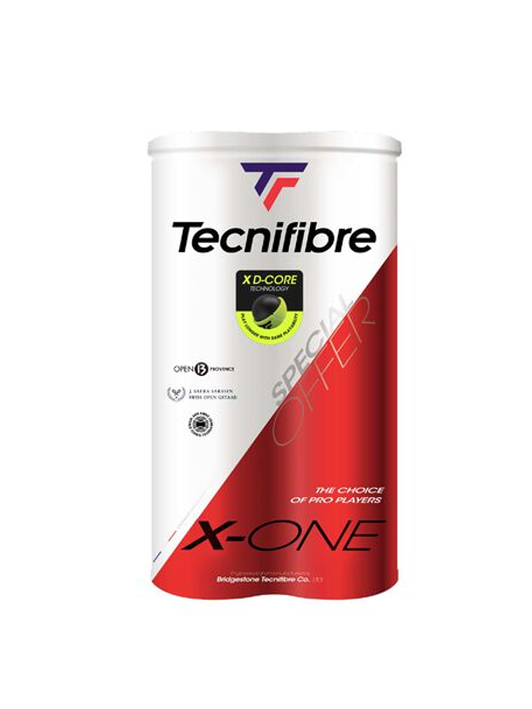 Bola de Ténis Tecnifibre X-ONE : CARTON DE 18 BIPACKS DE TUBES DE 4 BALLES DE TENNIS 2