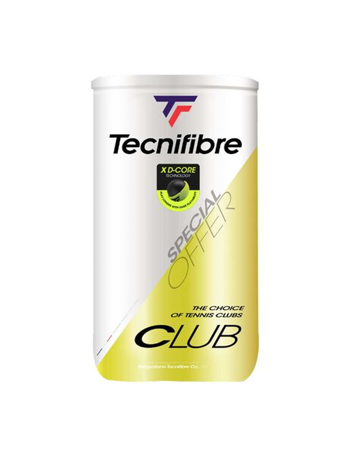 Bola Ténis Tecnifibre CLUB : CARTON DE 18 BIPACKS DE TUBES DE 4 BALLES DE TENNIS 2