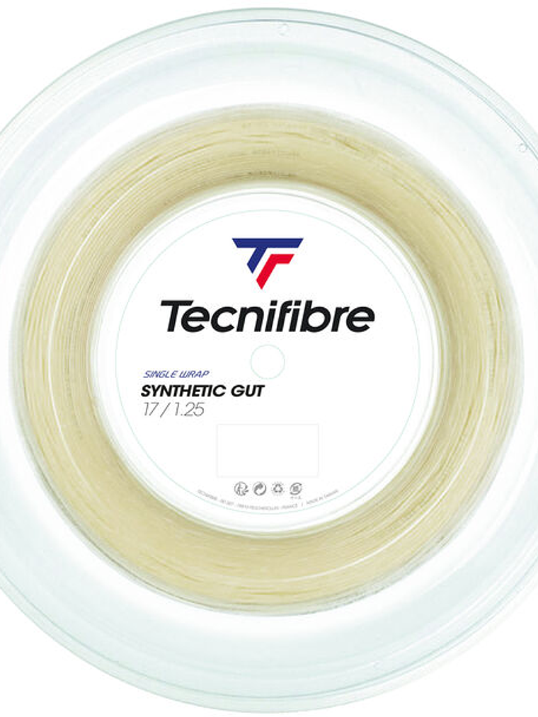 Rolo de Corda de Ténis Tecnifibre SYNTHETIC GUT YELLOW 200M 1,35 1