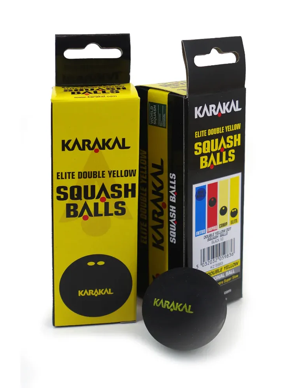 Bola de Squash Karakal Double Yellow Dot 2