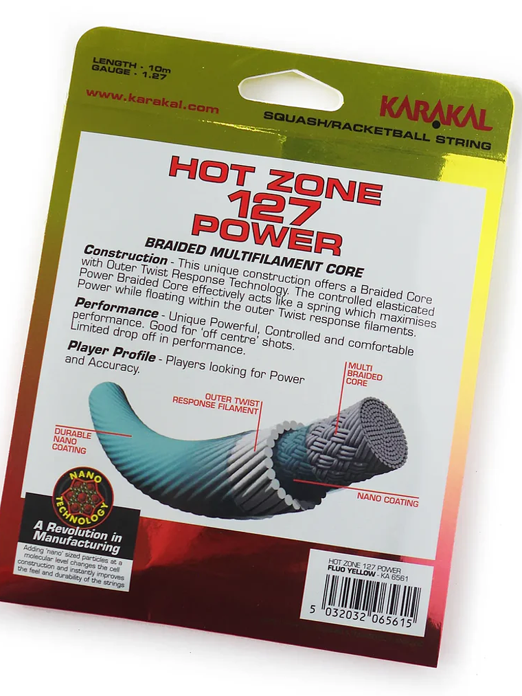 Corda de Squash57 Karakal Hot Zone 127 Power 3