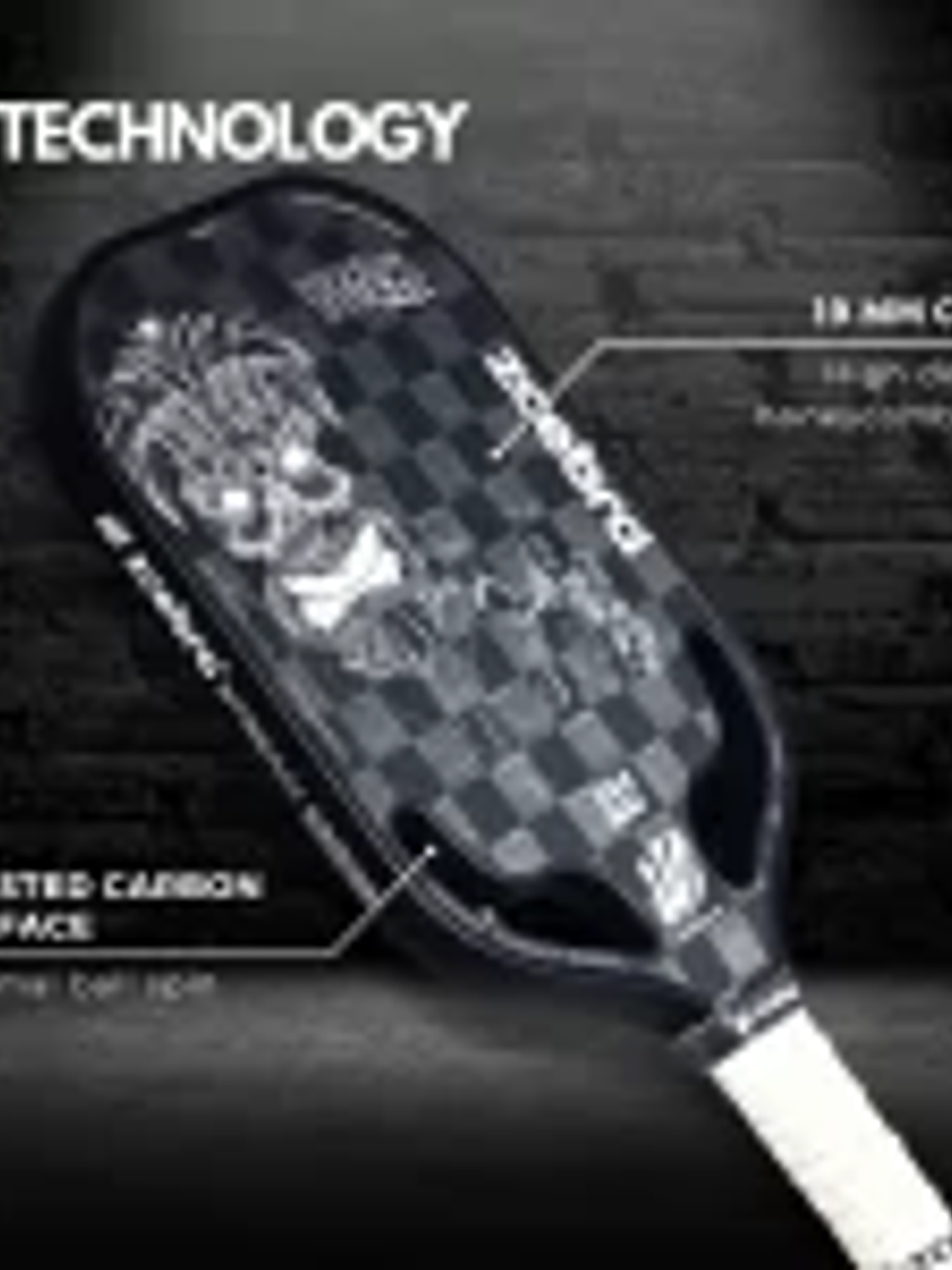 Raquete de Pickleball Zcebra TOTEM Black Stream Series 7