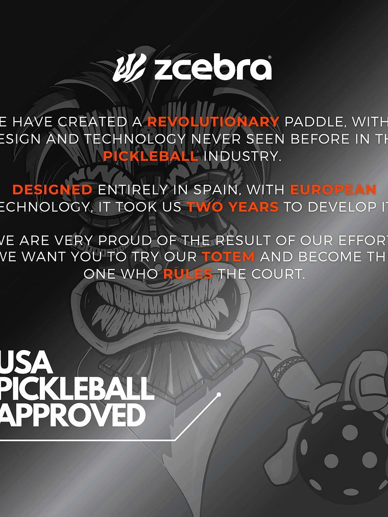 Raquete de Pickleball Zcebra Totem Stream Series Original 3