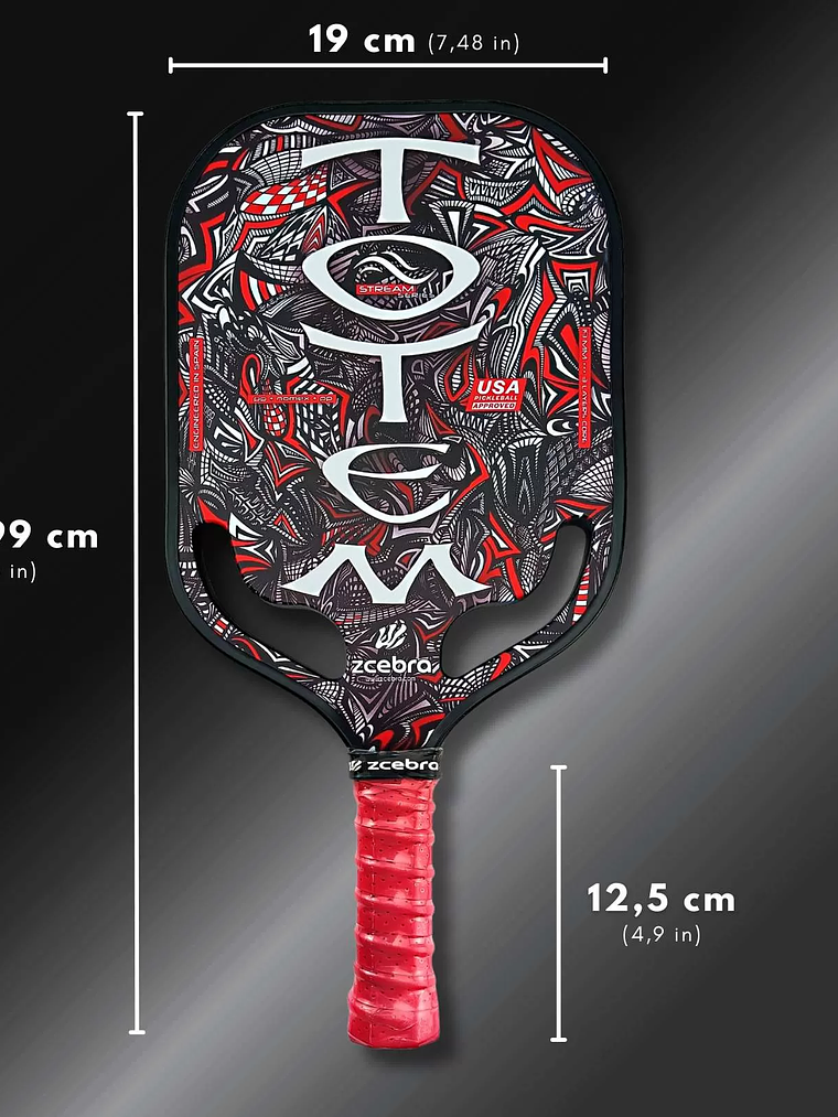Raquete de Pickleball Zcebra Totem Stream Series Original 4
