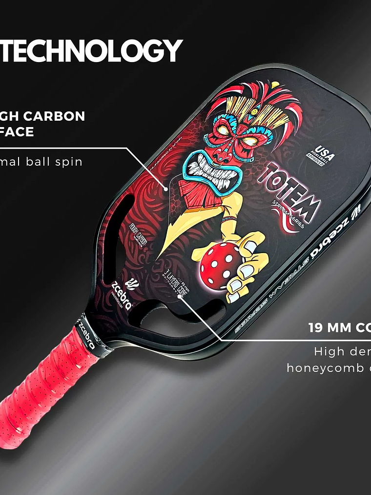 Raquete de Pickleball Zcebra Totem Stream Series Original 5