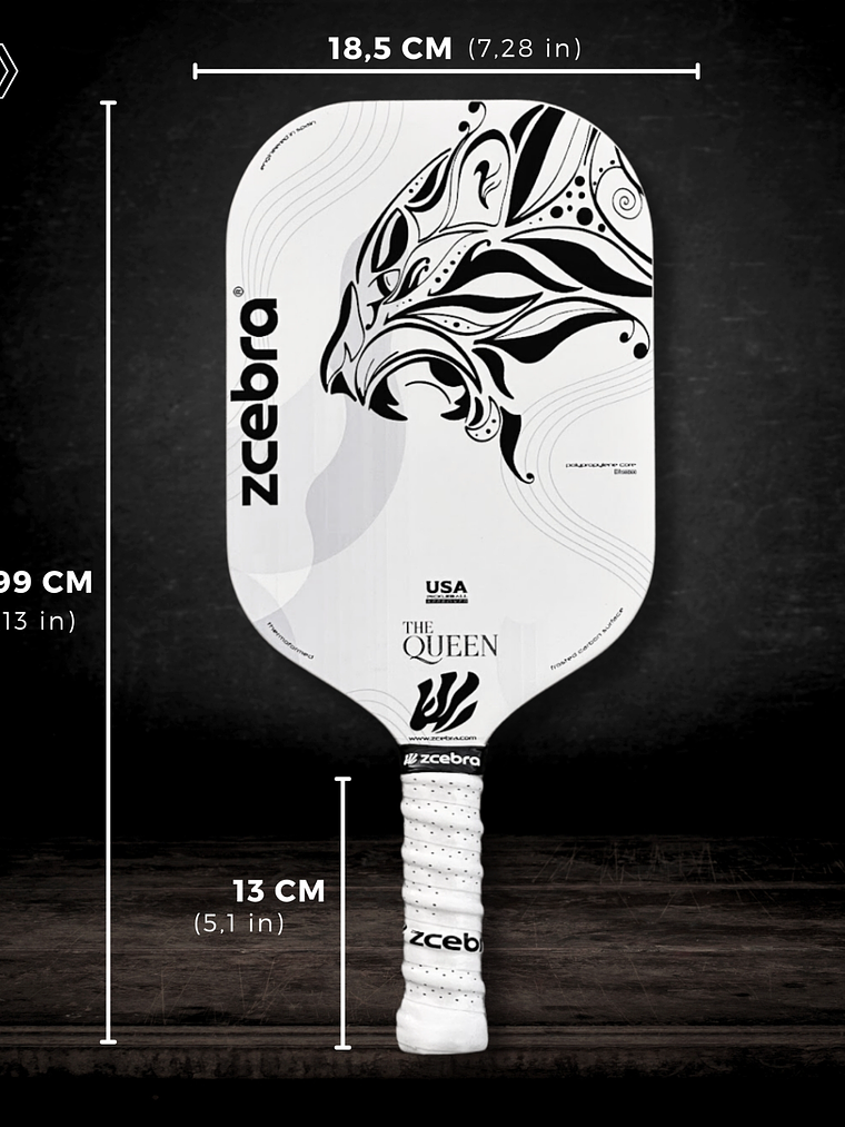 Raquete de Pickleball Zcebra White THE QUEEN 4