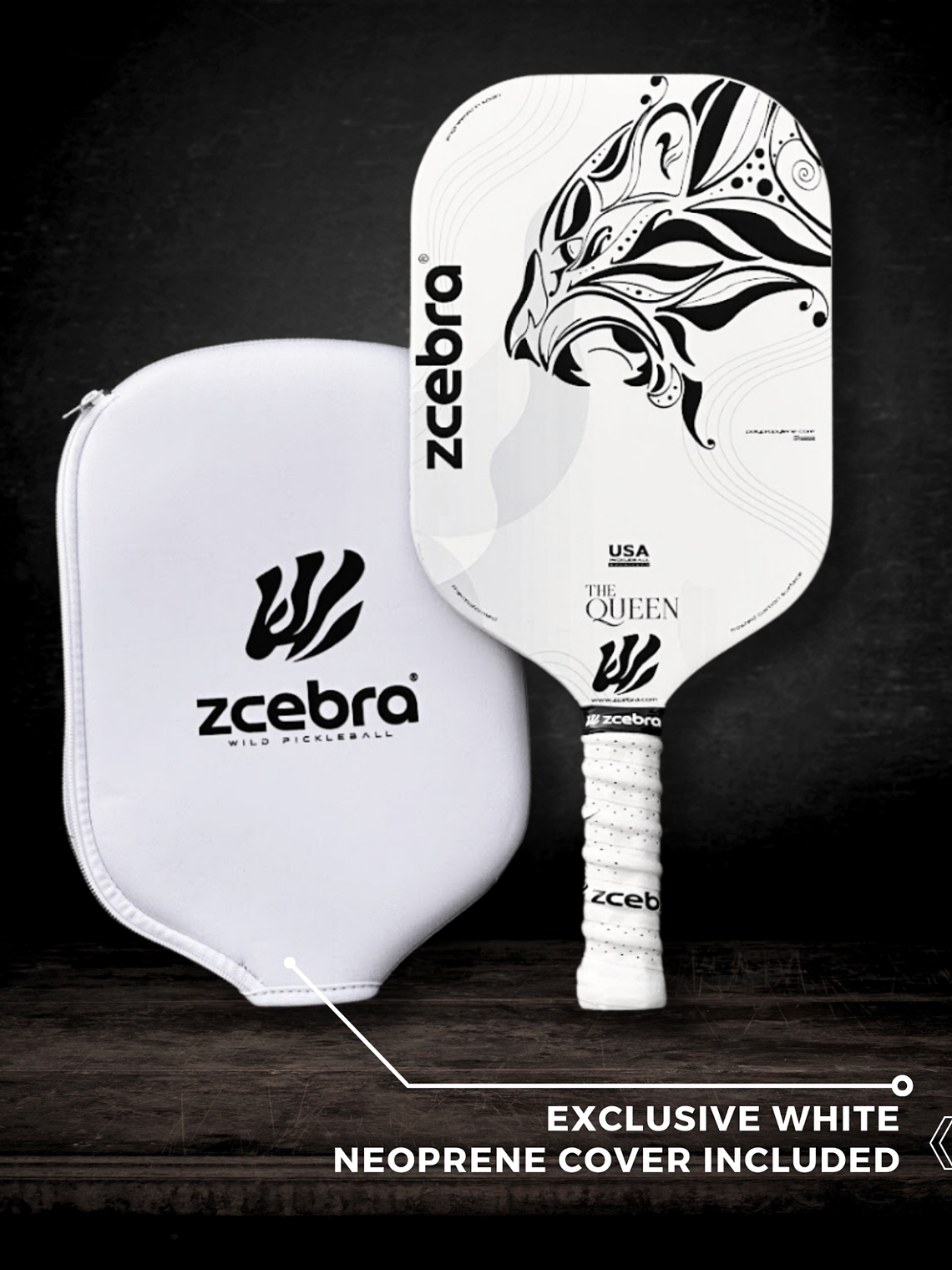 Raquete de Pickleball Zcebra White THE QUEEN 6