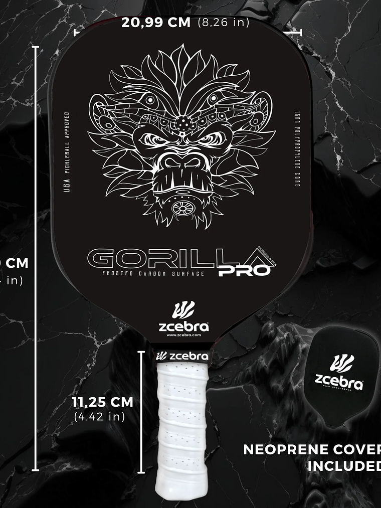 Raquete de Pickleball Zcebra GORILLA PRO SERIES (Black) 4