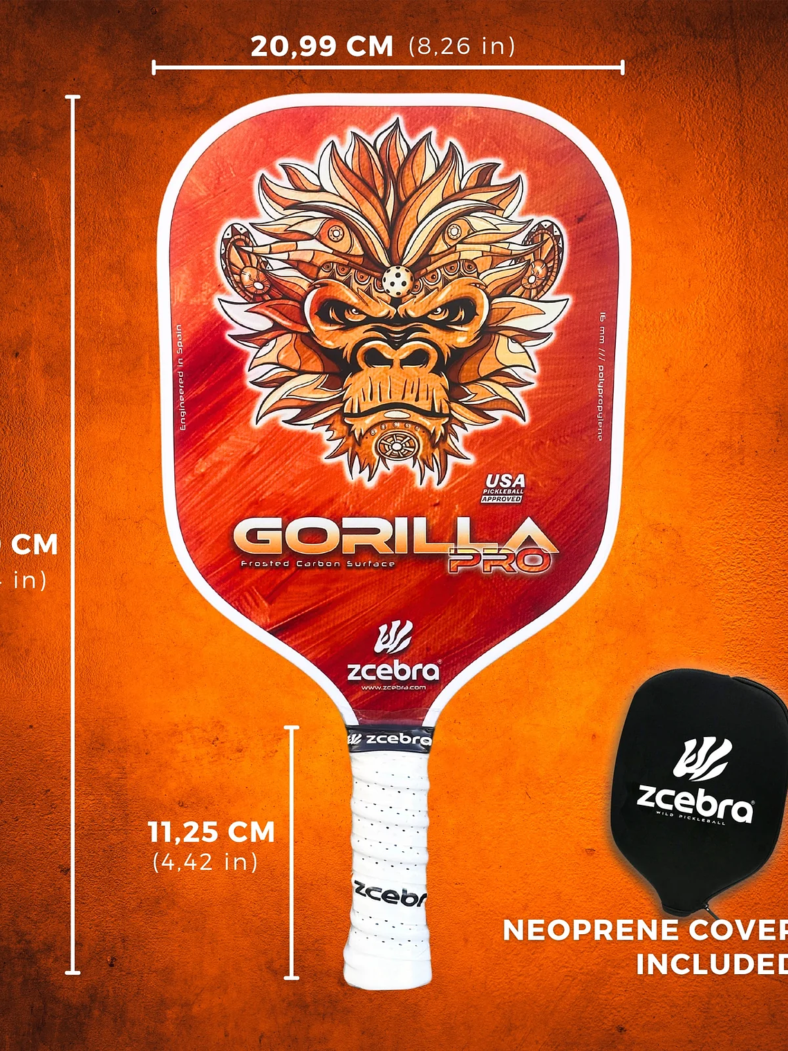 Raquete de Pickleball Zcebra GORILLA PRO SERIES (orange) 5