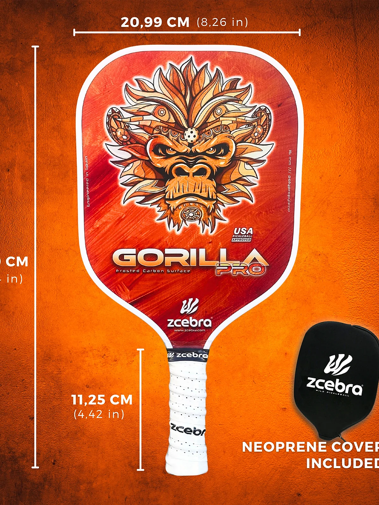 Raquete de Pickleball Zcebra GORILLA PRO SERIES (orange) 5