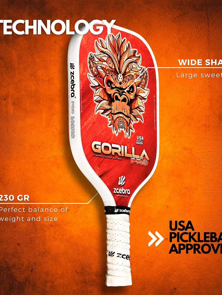 Raquete de Pickleball Zcebra GORILLA PRO SERIES (orange) 6