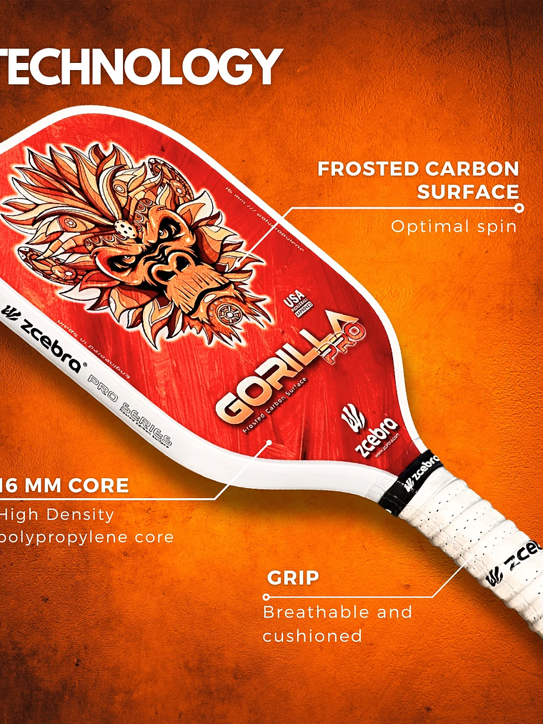 Raquete de Pickleball Zcebra GORILLA PRO SERIES (orange) 7