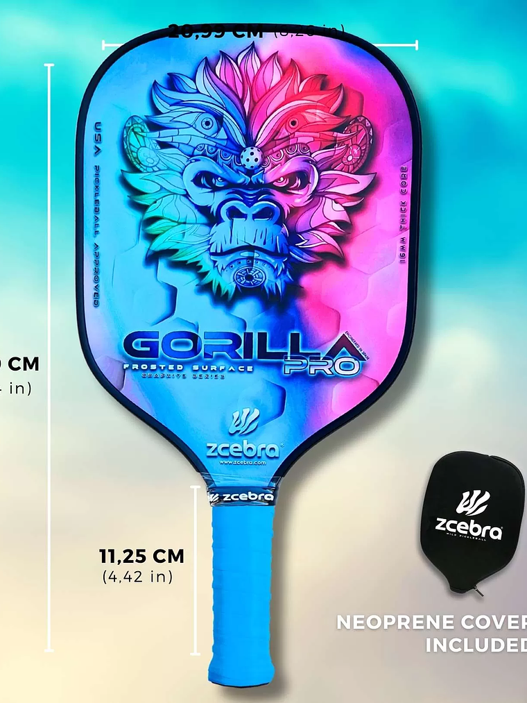 Raquete de Pickleball Zcebra Carbon GORILLA PRO SERIES (Rainbow) 4