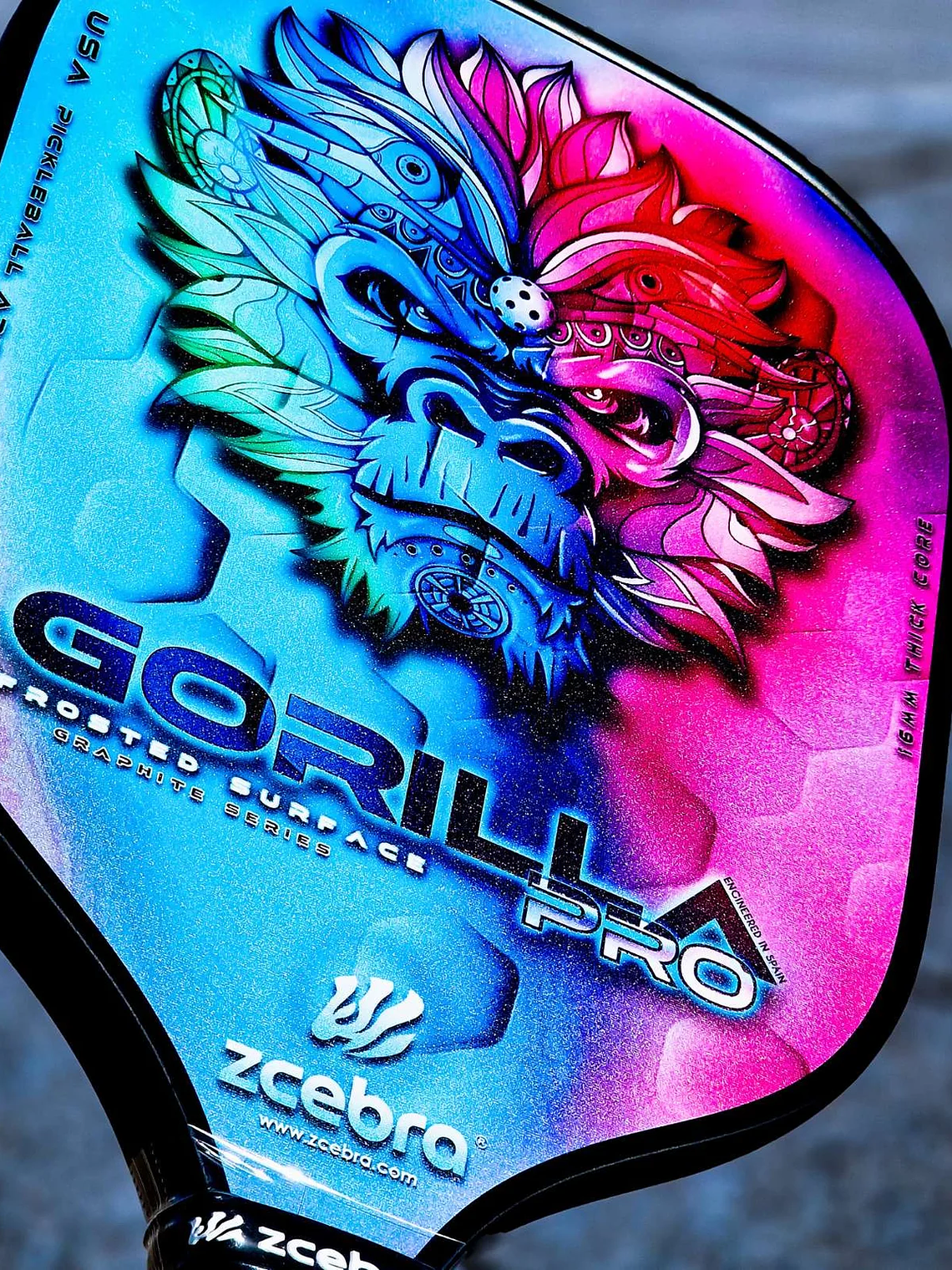 Raquete de Pickleball Zcebra Carbon GORILLA PRO SERIES (Rainbow) 6