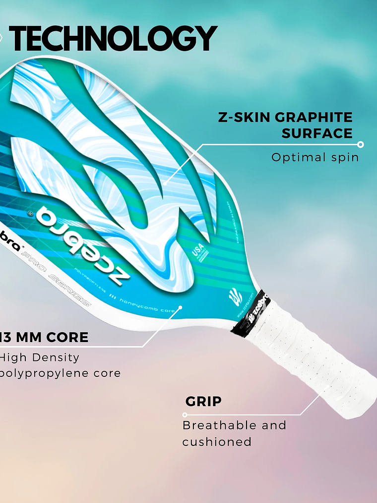 Raquete de Pickleball Zcebra GRAPHITE SERIES Sky Edition 2