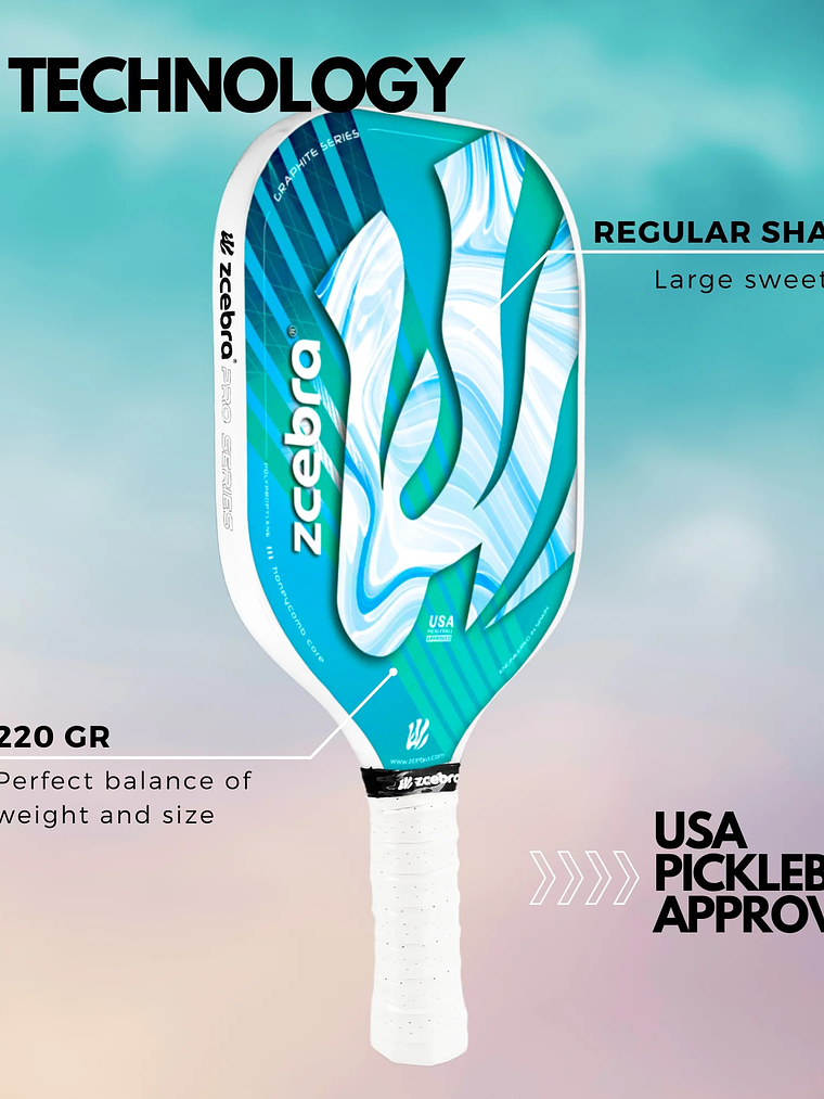 Raquete de Pickleball Zcebra GRAPHITE SERIES Sky Edition 3