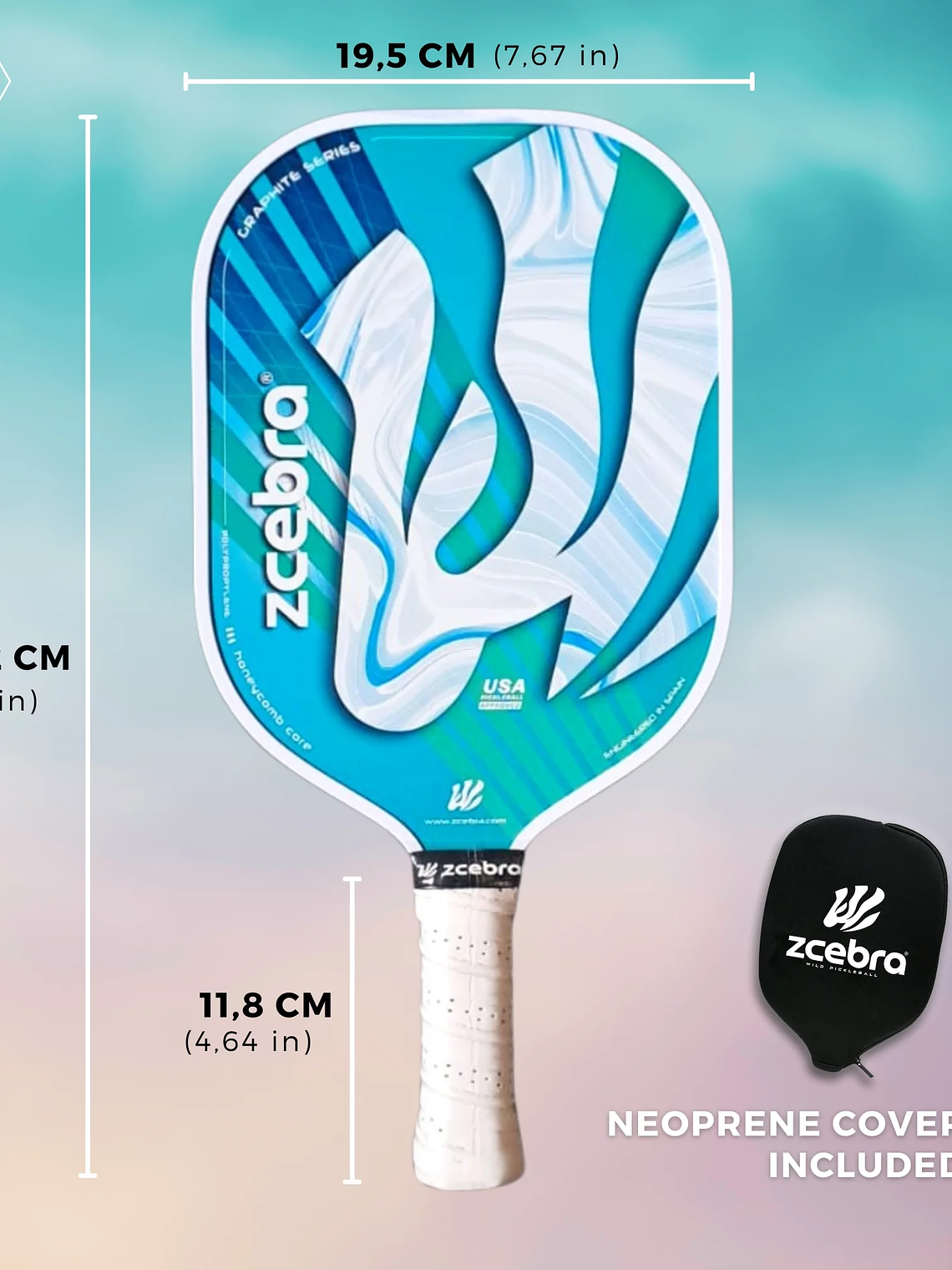 Raquete de Pickleball Zcebra GRAPHITE SERIES Sky Edition 4