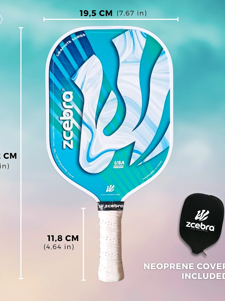Raquete de Pickleball Zcebra GRAPHITE SERIES Sky Edition 4