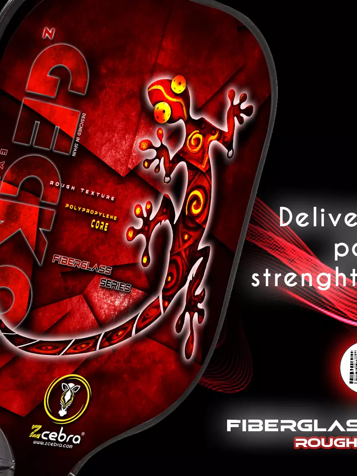 Raquete de Pickleball Zcebra Zgecko FIBERGLASS SERIES (red) 2