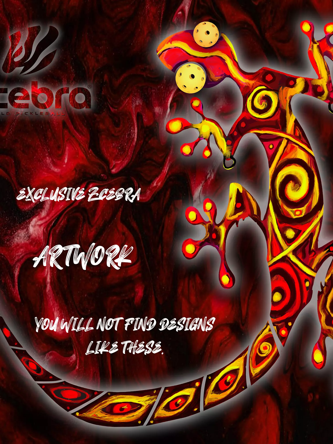 Raquete de Pickleball Zcebra Zgecko FIBERGLASS SERIES (red) 3