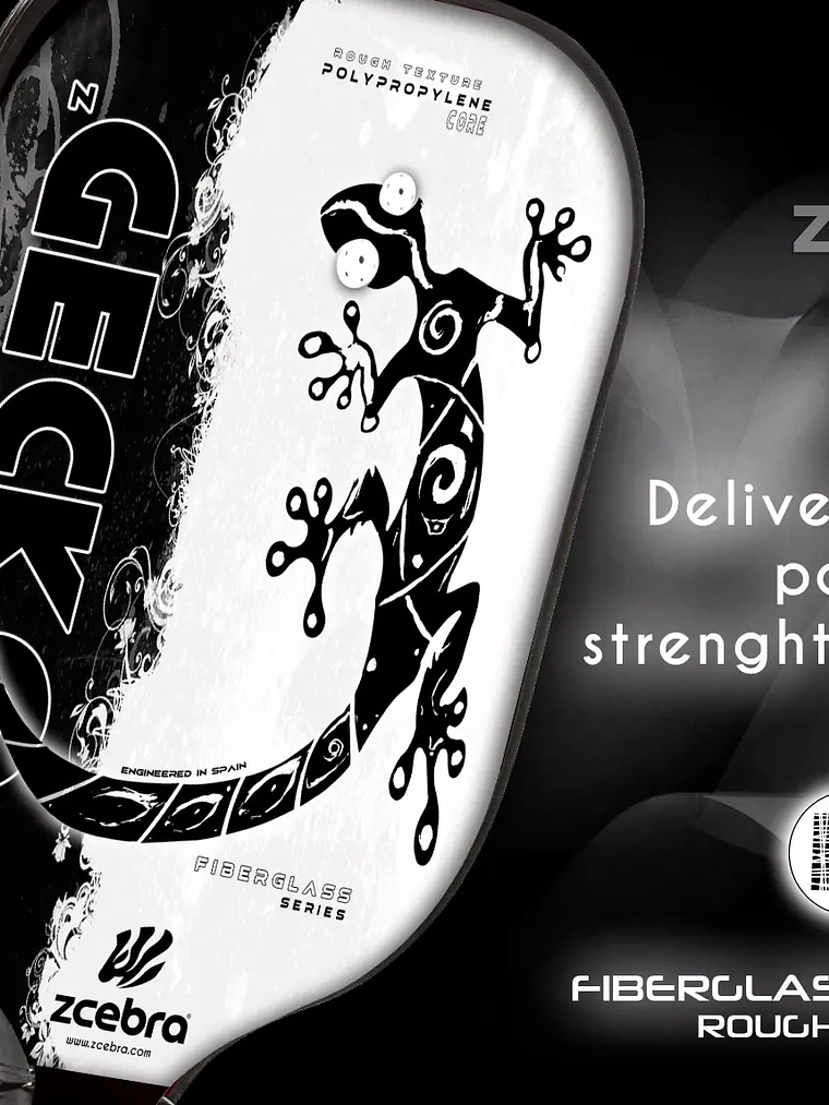 Raquete de Pickleball Zcebra Zgecko FIBERGLASS SERIES (white) 2