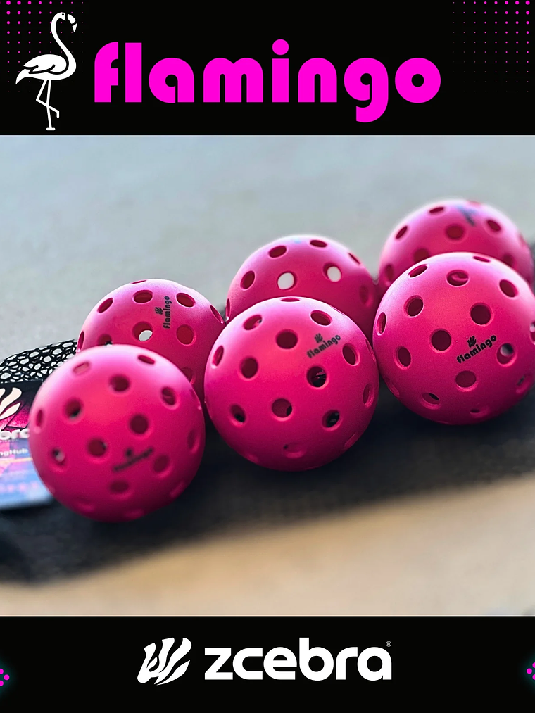 Bola de Pickleballs Zcebra Onsight Series FLAMINGO EDITION Pack 12 unidades 2