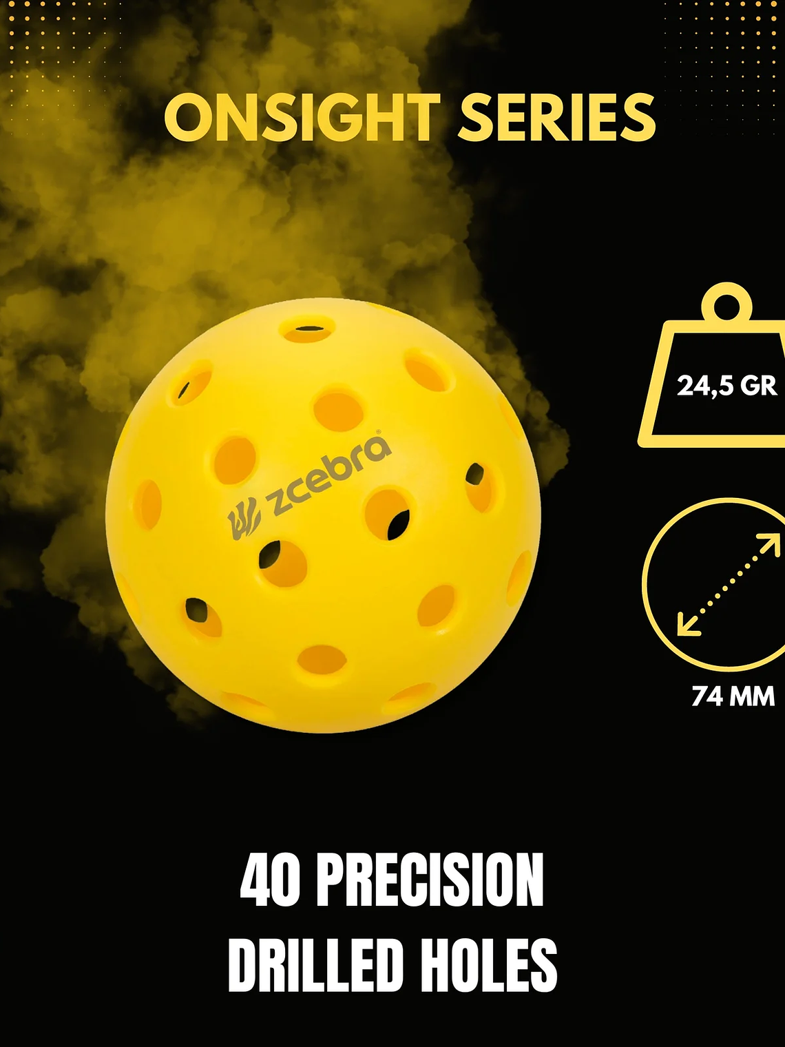 Bola de Pickleballs Zcebra Onsight Series USA Pack 45 2