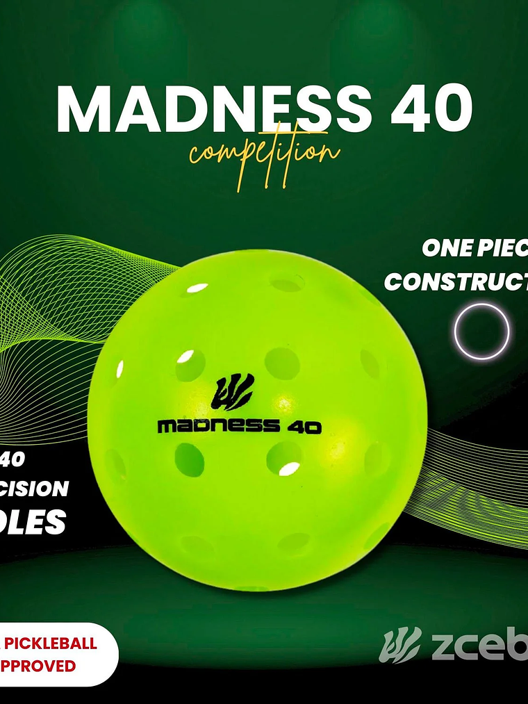 Bola de Pickleballs Zcebra Competition Madness 40 5