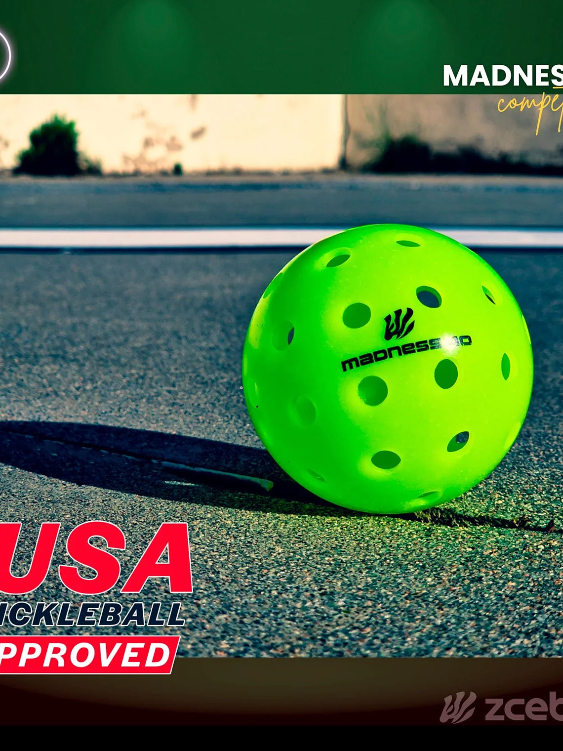 Bola de Pickleballs Zcebra Competition Madness 40 6
