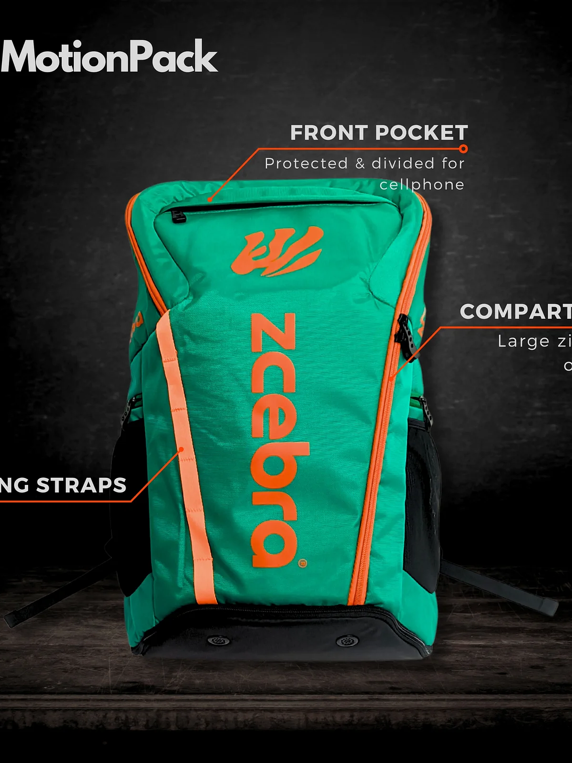 Mochila de Pickleball ZCEBRA MotionPack 50 Liters Green 2