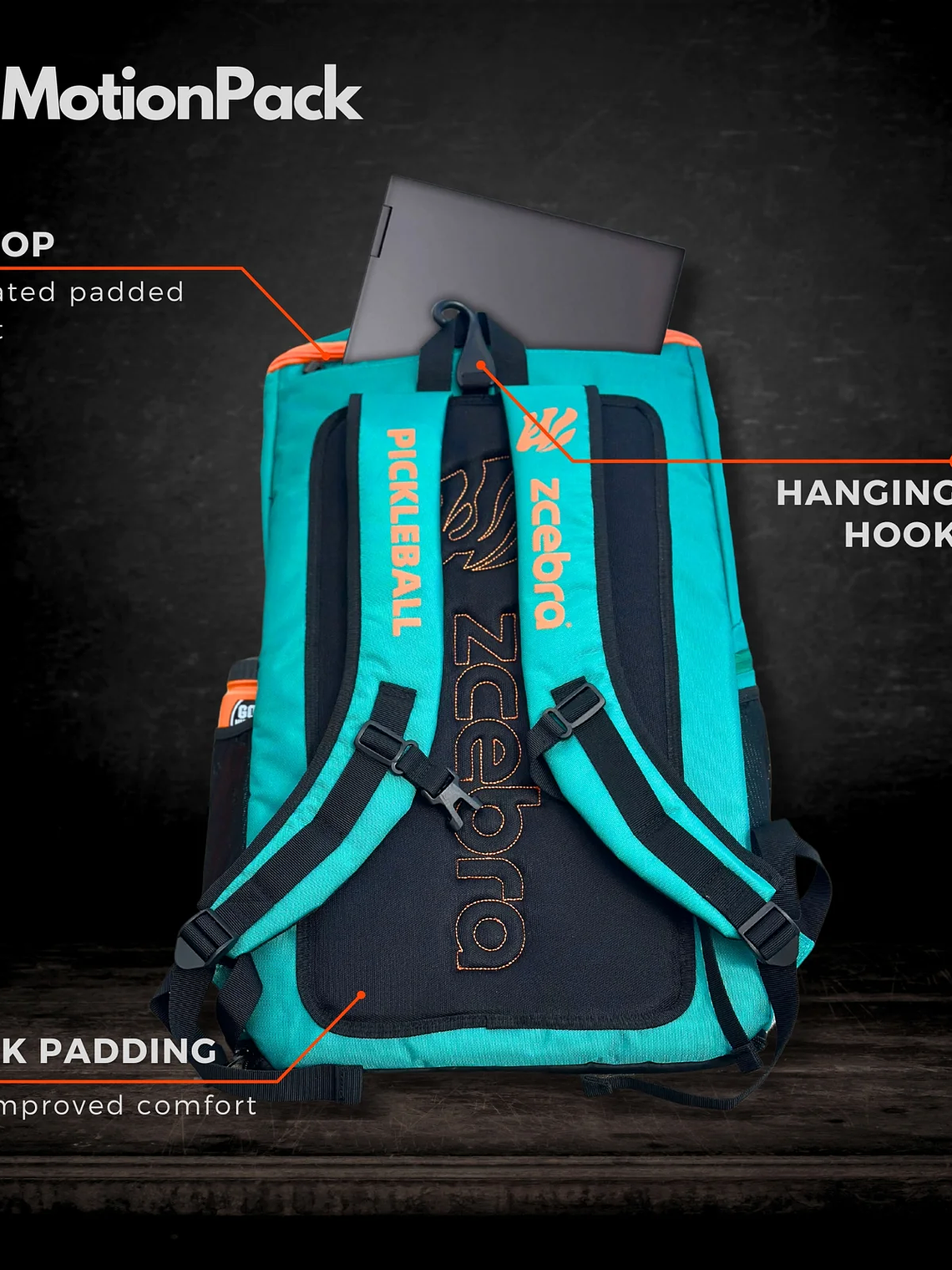 Mochila de Pickleball ZCEBRA MotionPack 50 Liters Green 3