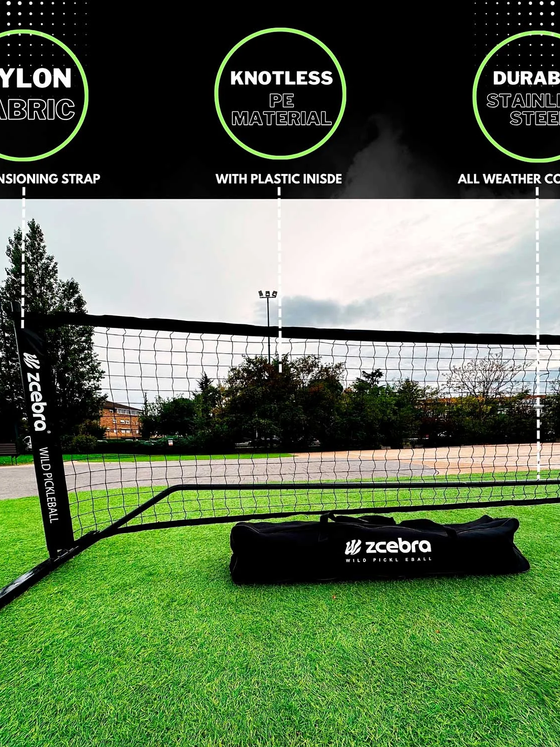 Rede Pickleball Zcebra Net and Carry Bag 2