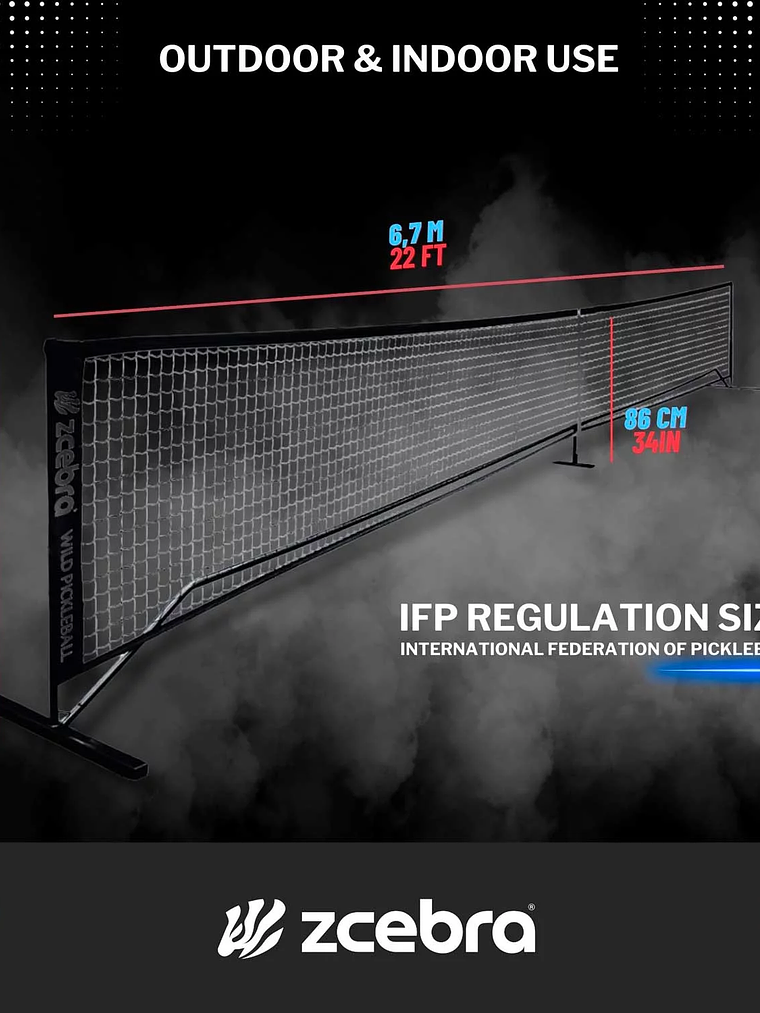 Rede Pickleball Zcebra Net and Carry Bag 6