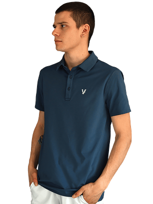 Pólo Performance azul-petróleo da VOLT 