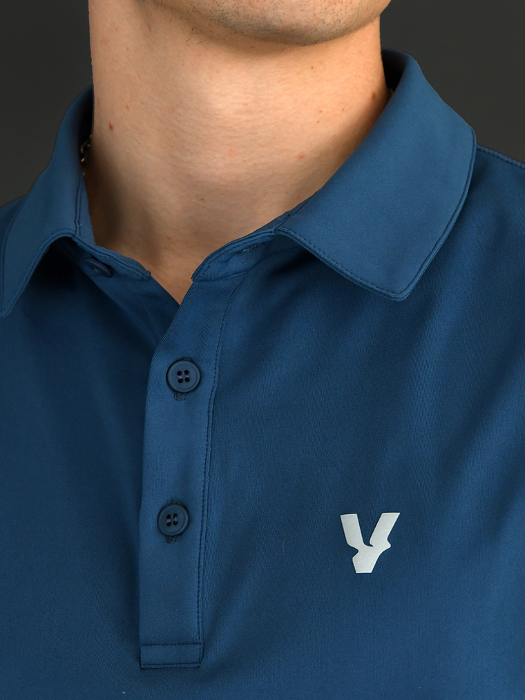 Pólo Performance azul-petróleo da VOLT  3