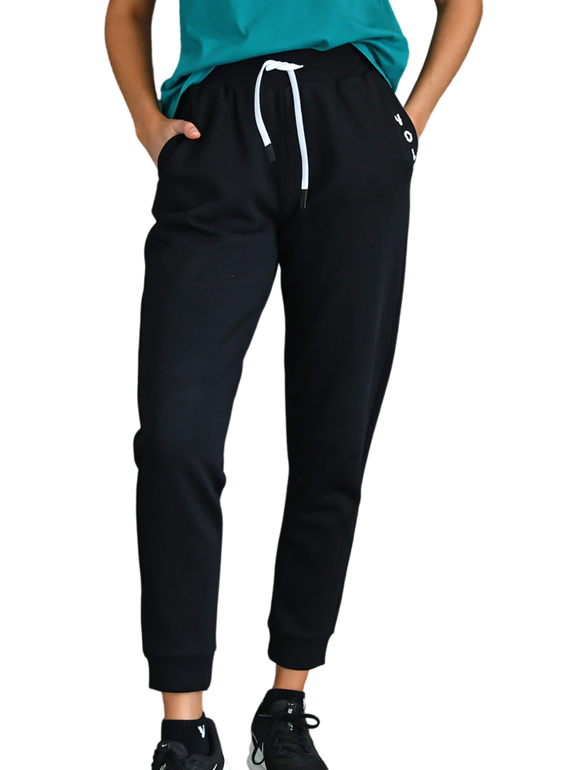 Calças pretas de corrida da VOLT  1