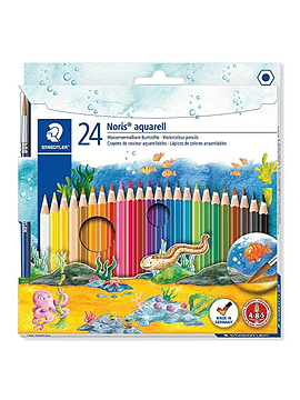 Box of 24 Watercolour Long&#x2F;Thin Colouring Pencils