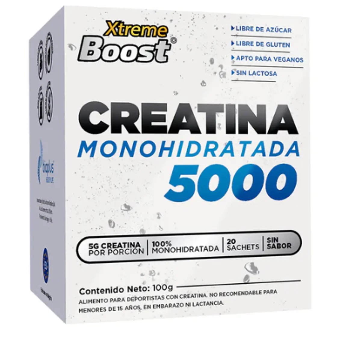 CREATINA MONOHIDRATADA XTREME BOOST 20 SACHETS SIN SABOR 1