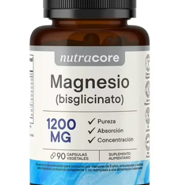 Bisglicinato De Magnesio 1200mg - 90 Cápsulas - Nutracore 1