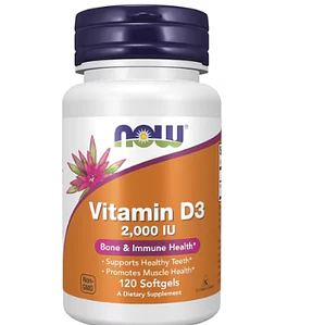 Vitamina D3 2000 Iu, 120 Caps, Now Foods, Producto Americano