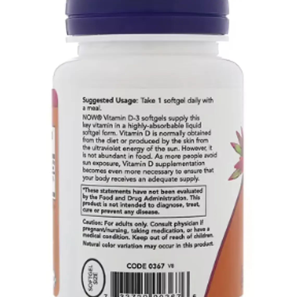 Vitamina D3 2000 Iu, 120 Caps, Now Foods, Producto Americano 2