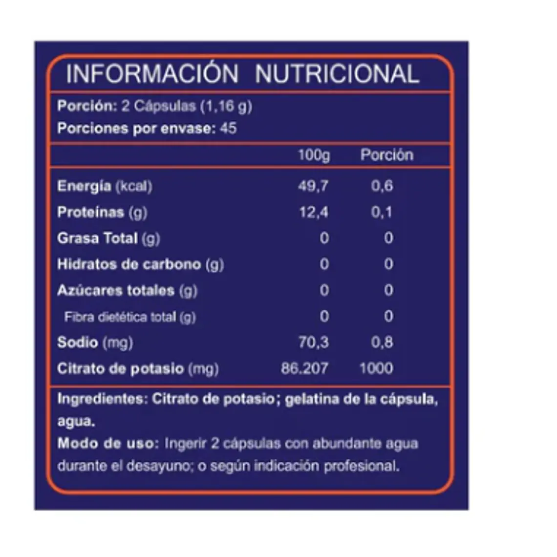 Potasio Citrato, 1000 mg, 90 cáps. 2