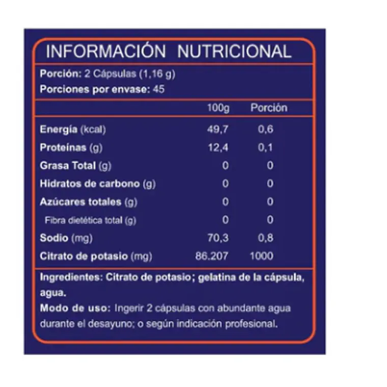 Potasio Citrato, 1000 mg, 90 cáps. 2