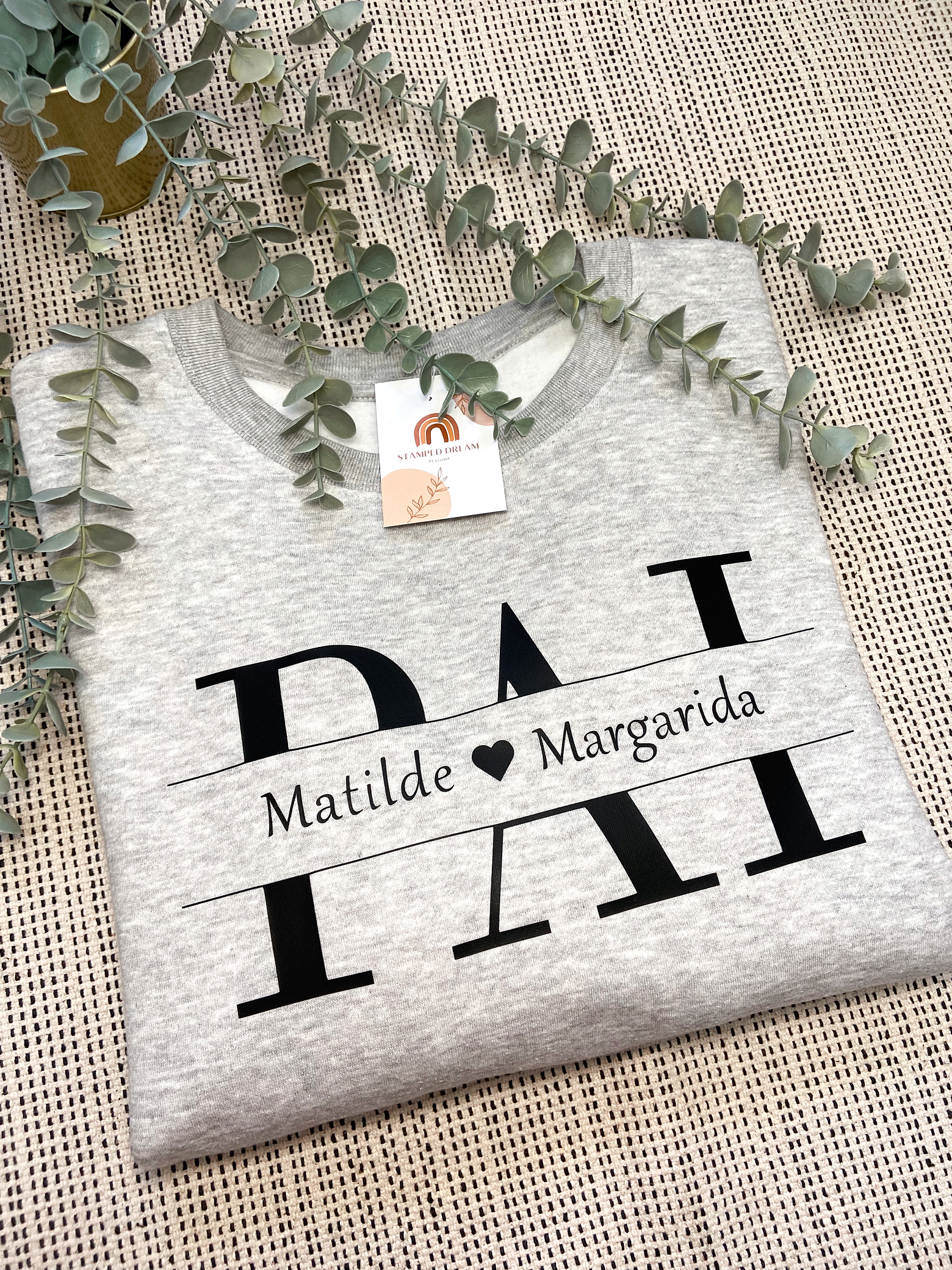 Sweat sem capuz Pai com nomes 4